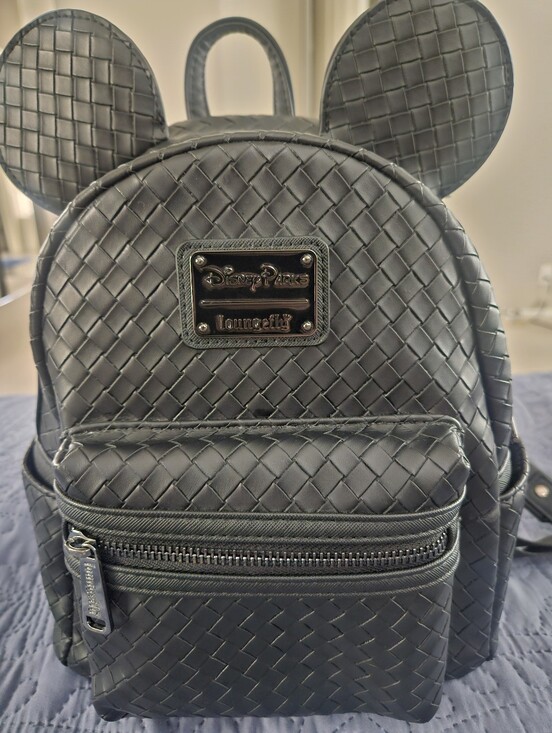 Loungefly Handbags - Disney Parks x Loungefly Mickey Mouse Black Woven Mini Backpack